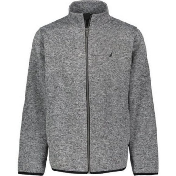 Nautica Big Boys Sweater Fleece Jacket – Heather Gray - Picture 1 of 2
